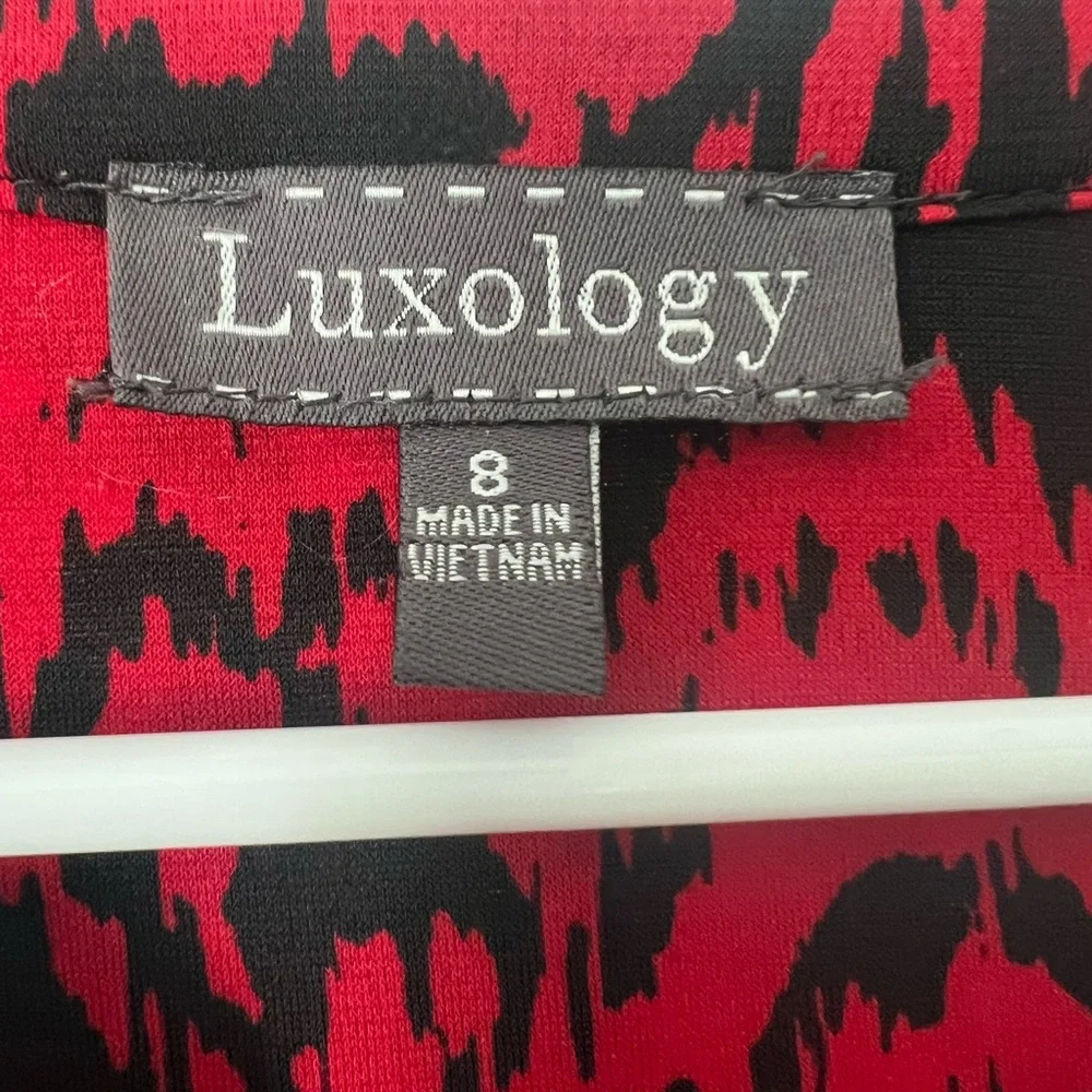Luxology Red and Black Abstract Dress